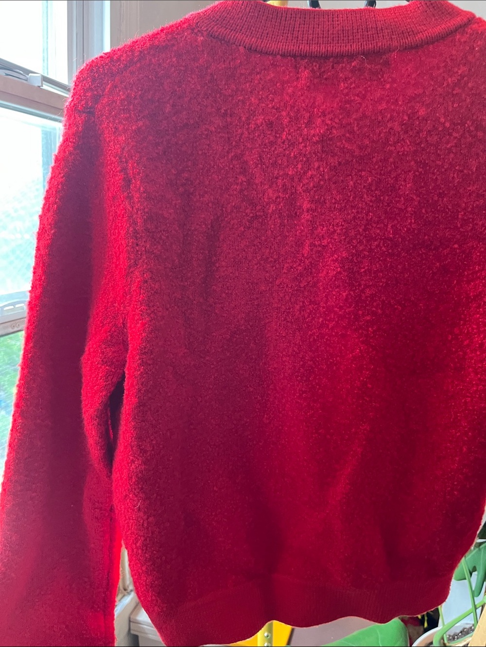 Primark Red Textured Gold-Button Cardigan Jacket - Picture 4 of 5